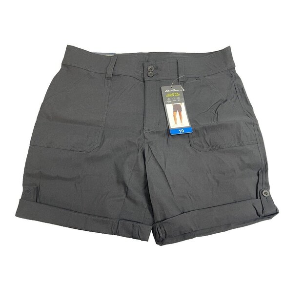Eddie Bauer Ladies' Cargo Shorts BLACK Size 10  Lightweight Pocket With Zipper - Picture 2 of 11